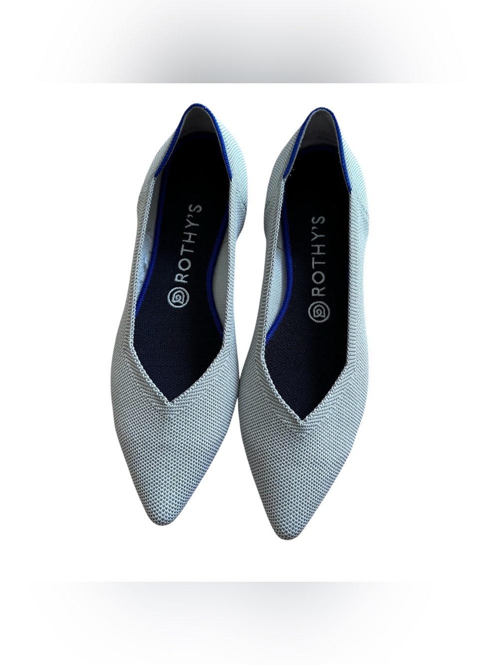 Rothy's The Point Flats Knit Slip-On Flats Ballets Light Gray Minimalist 9.5W